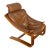 Vintage 1970's Scandinavian Leather Lounge Chair For Sale