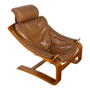 Vintage 1970's Scandinavian Leather Lounge Chair