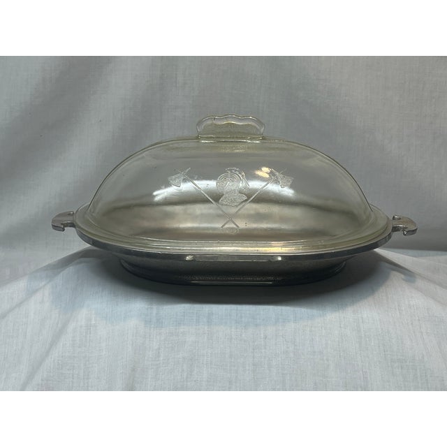 1940s Guardian Service Vintage Double Oval Roaster W/ Glass Lid - 3 pcs For Sale - Image 4 of 15
