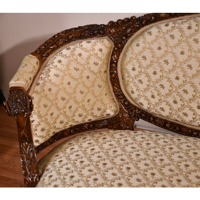 We are pleased to offer this Gorgeous Antique French loveseat, from the 1920. This Loveseat is made of Walnut wood,...