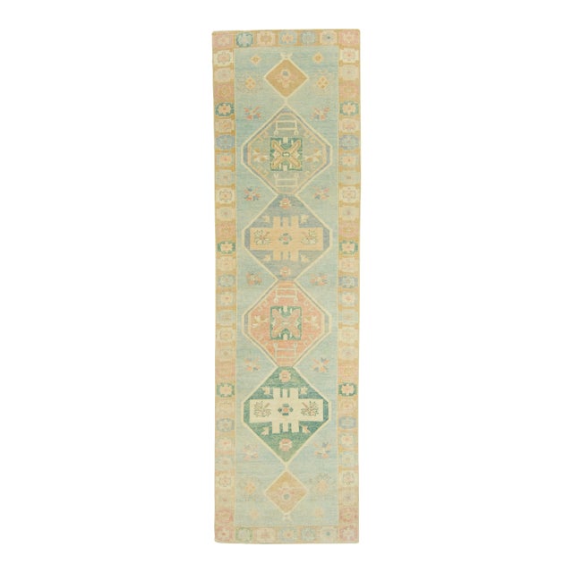 Turkish Oushak Runner Rug 4'7" x 16' #18031 For Sale