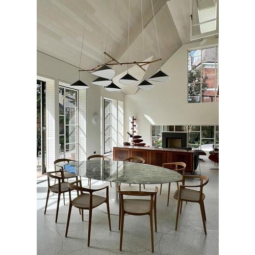 Emily Group of Seven Pendant Light in Steel with Dark Bronze Finish by Moss Objects For Sale - Image 9 of 11