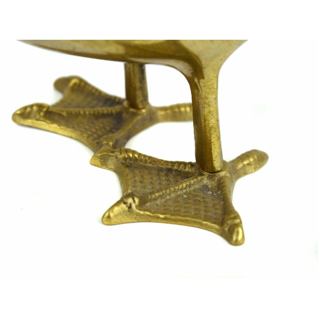 Metal Mid 20th Century Large Heavy Solid Gold Brass Duck Figurine Model For Sale - Image 7 of 7