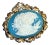 Gold Tone/Blue/White Cameo Brooch For Sale