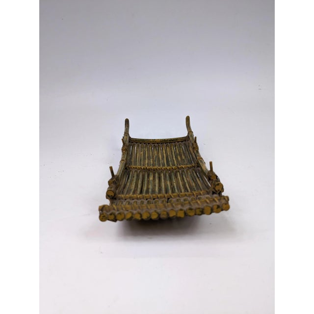Miniature lacquered bamboo raft in great condition