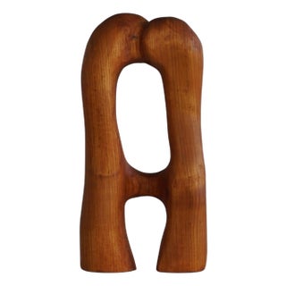 Danish Decorative Wooden Love Sculpture by Ole Wettergren, 2000s For Sale