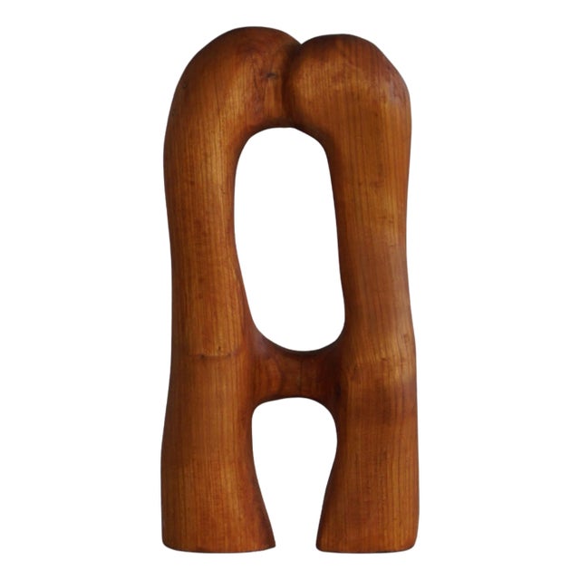 Danish Decorative Wooden Love Sculpture by Ole Wettergren, 2000s For Sale