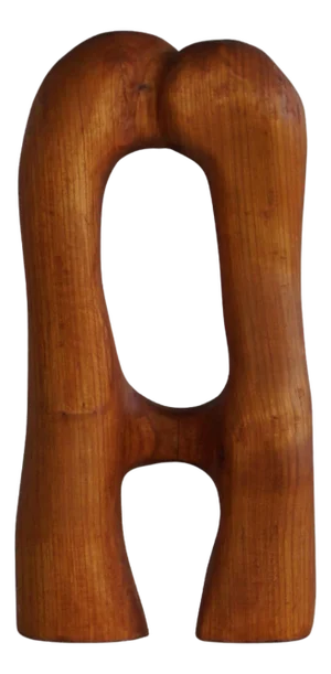 Danish Decorative Wooden Love Sculpture by Ole Wettergren, 2000s