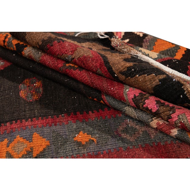 Brown Mid-20th Century Vintage Kilim Rug 4' 10" X 11' 4'' For Sale - Image 8 of 13