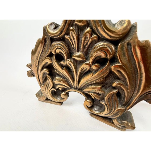 French Louis XV Style Bronze Andirons, 1800s, Set of 2, in Very Good conditions. Designed before 1890