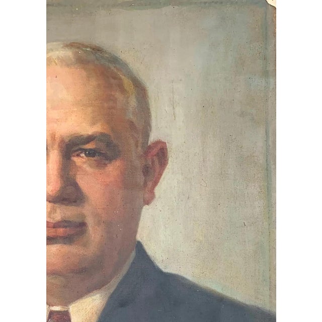 Realism 1970s Nikita Khrushchev Portrait Oil Painting, Ukrainian Art For Sale - Image 3 of 6