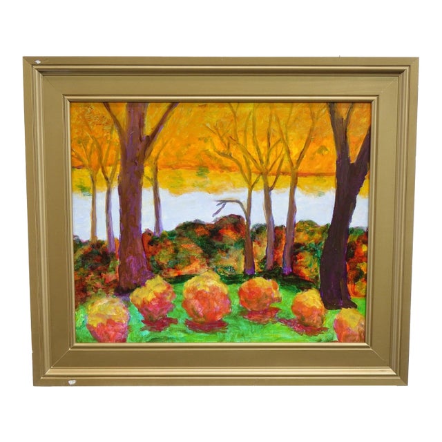 "Color Songs in the Trees" - Oil on Board For Sale