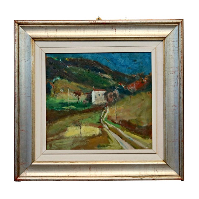 Piero Leo, Landscape, 1970, Oil Painting on Hardboard, Framed For Sale - Image 10 of 11