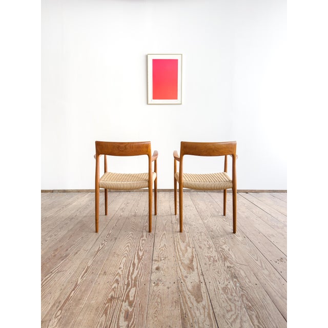 Set of Mid-Century Modern Danish Model 57 Chairs in Teak by Niels O. Møller for JL Mollers Møbelfabrik, 1950 For Sale - Image 4 of 17