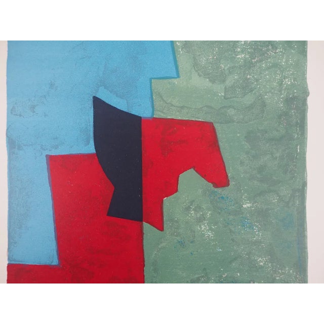 Serge Poliakoff, Composition Rouge, Verte et Bleue, 1961, Original Lithograph For Sale - Image 4 of 9