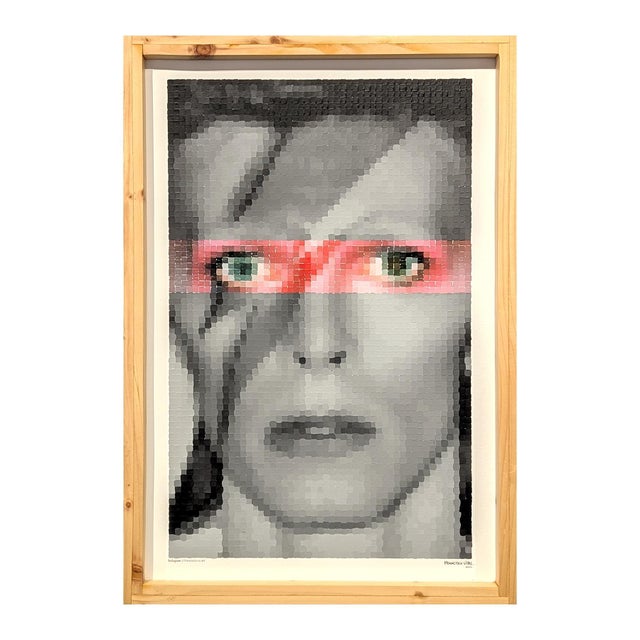 Contemporary Francisco Vital "David Bowie Ziggy Stardust" Contemporary Pop Art Pixelated Portrait Painting, 2021 For Sale - Image 3 of 10