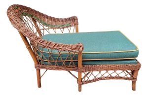 20th Century Bar Harbor Child's Wicker Chaise Lounge