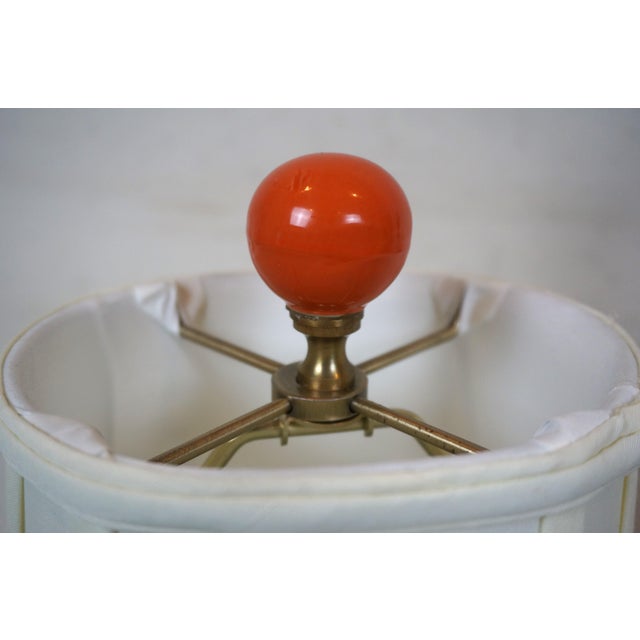 Orange Chinese Orange & White Porcelain Tea Caddy Lamp Bottle Ginger Jar Chinoiserie For Sale - Image 8 of 11