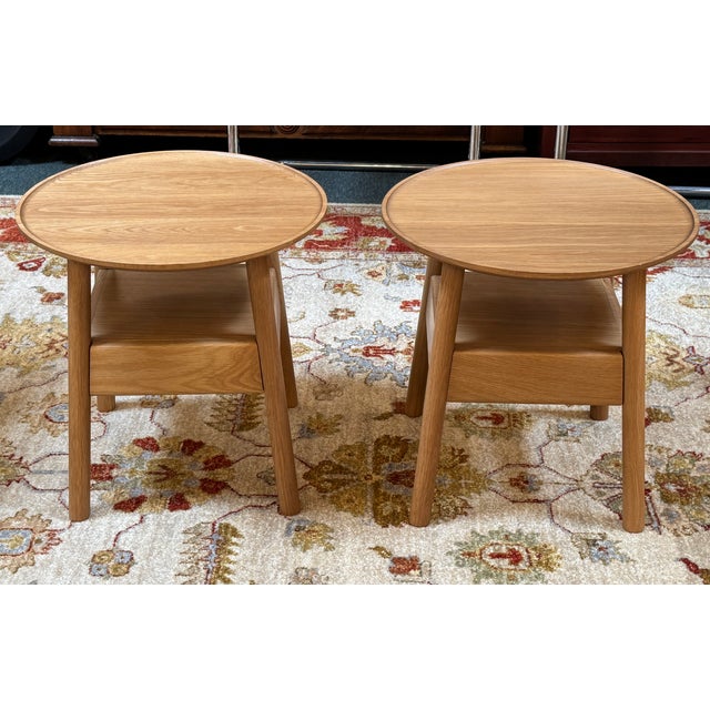 Mid-Century Modern Gabriel Tan for Design Within Reach Edge Side Tables/Nightstands, Pair For Sale - Image 3 of 15