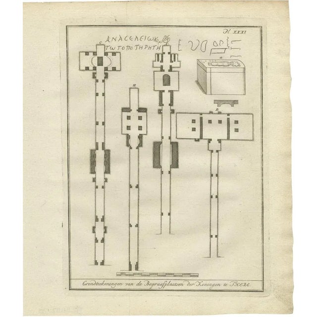 After Pococke, Tomb Plans of the Kings at Thebes Valley of the Kings Layout, Egypt, 1776, Print For Sale - Image 10 of 10