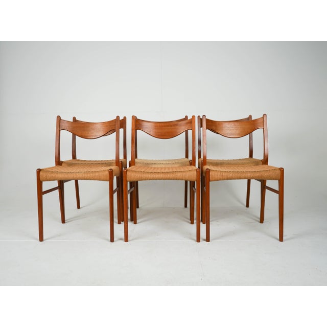 Vintage GS61 Teak Chairs by Arne Wahl Iversen, 1960s, Set of 6 For Sale - Image 16 of 17