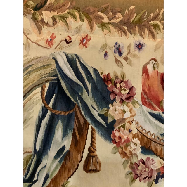 French Provincial Large Vintage Figural Aubusson Pastoral Tapestry 50” X 72” Appearing to Be Handwoven Wool - A True Focal Point, Statement Piece - See Pics! For Sale - Image 3 of 11
