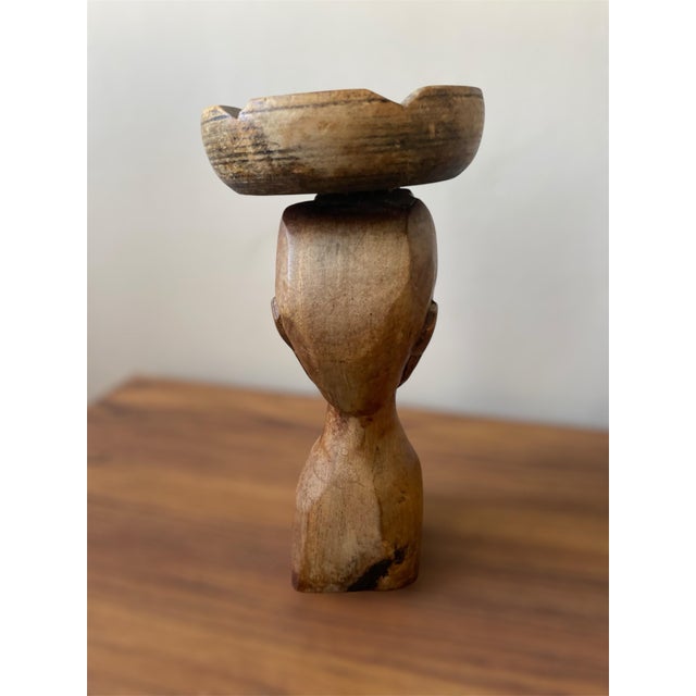 Abstract Vintage Hand-Carved Wooden Figurine Africa For Sale - Image 3 of 6
