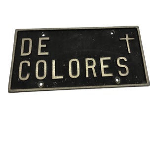 Vintage De Colores License Plate For Sale