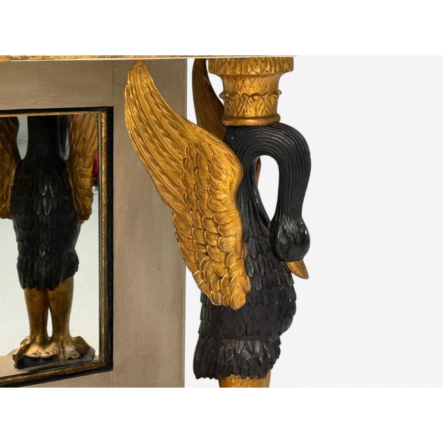 White Maison Jansen Attr., Hollywood Regency, Giltwood, Mirrored Console Table, 1940s For Sale - Image 8 of 11