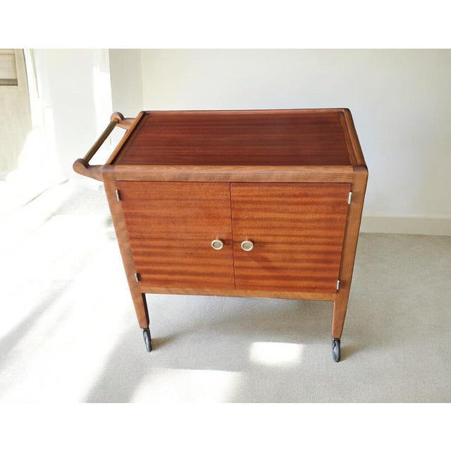 Art Deco Rolling Serving Cart with Removable Tray, 1930 For Sale - Image 10 of 18