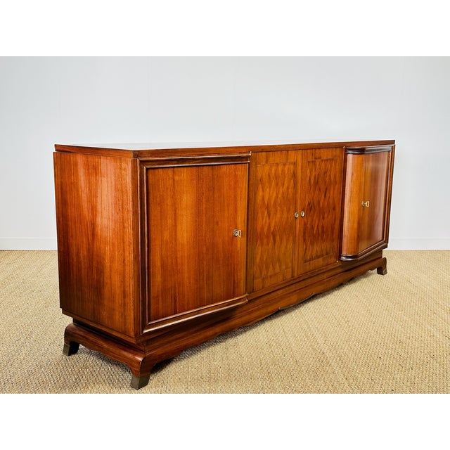 1930s Art Deco French Walnut Sideboard by Jules Leleu, 1930s For Sale - Image 5 of 17