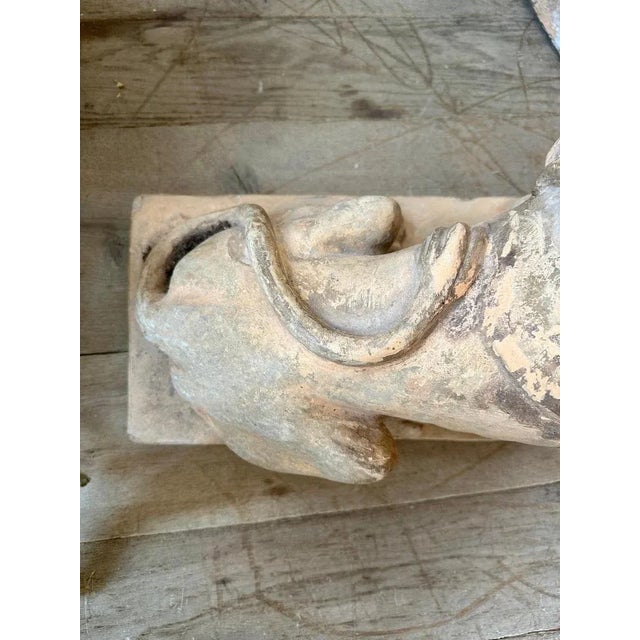 Brown Antique Terracotta Lion Sculptures, 1880s, Set of 2 For Sale - Image 8 of 18