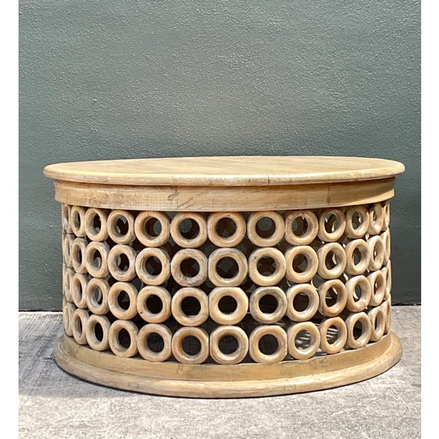 Vintage Wooden Openwork Coffee Table For Sale - Image 11 of 12