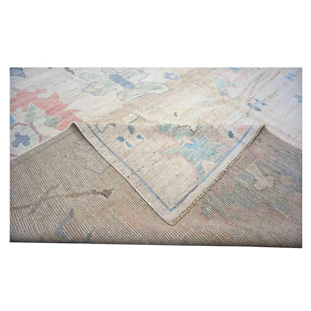 21st Century Turkish Oushak 11X15 Ivory, Brown & Slate Blue Handmade Area Rug #1144196 For Sale - Image 11 of 11
