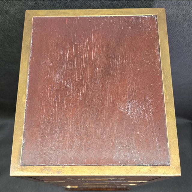 Brown Victorian Campaign Style Apothecary Cabinet With Drawers, 1850s For Sale - Image 8 of 13