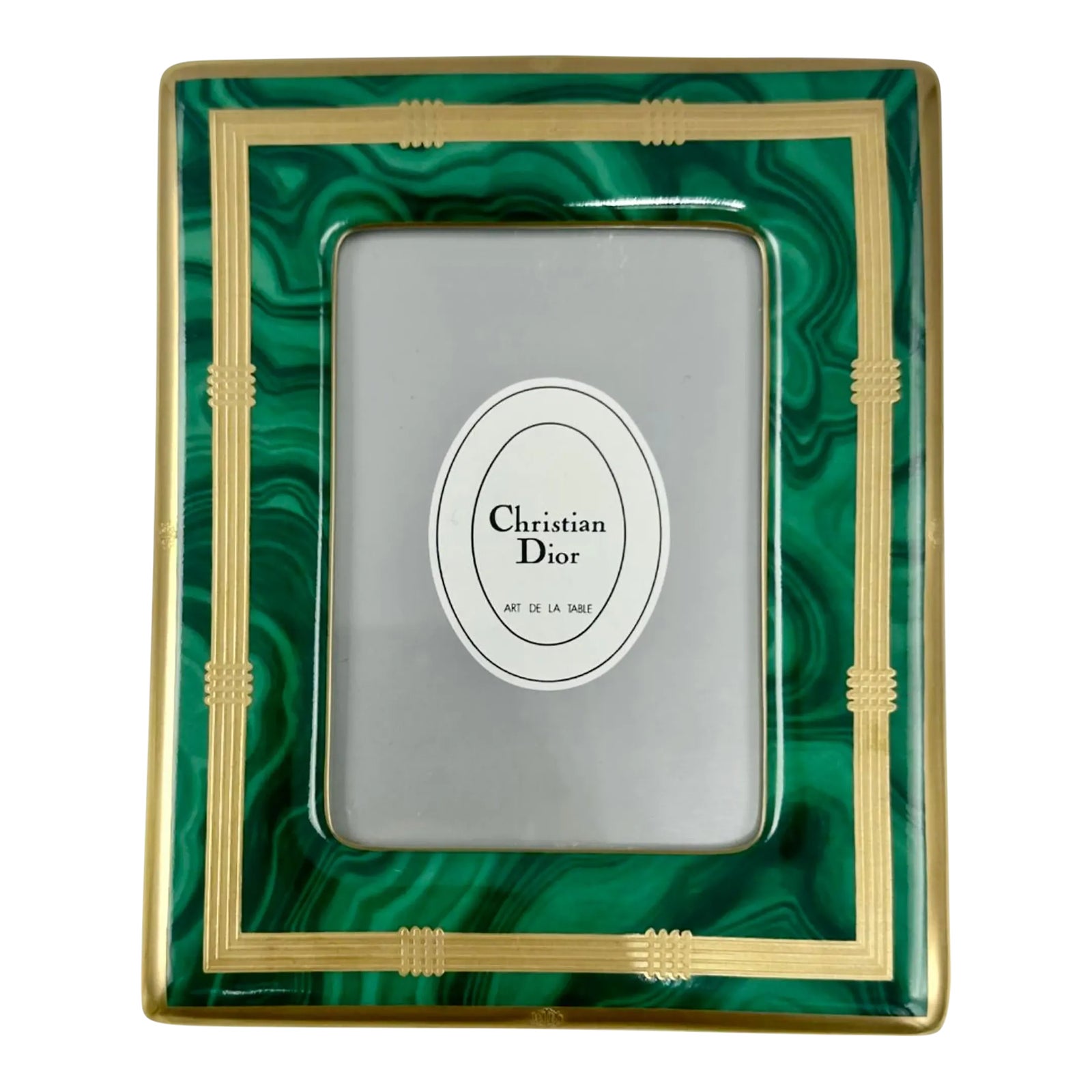 Vintage Christian Dior Green Malachite Picture Frame | Chairish