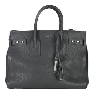 Grey Grained Calfskin Small Souple Sac De Jour For Sale