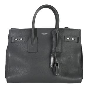 Grey Grained Calfskin Small Souple Sac De Jour