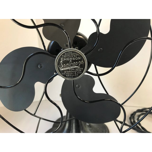 Art Deco 1938 Art Deco 8” Emerson Seabreeze Oscillating Electric Fan For Sale - Image 3 of 9