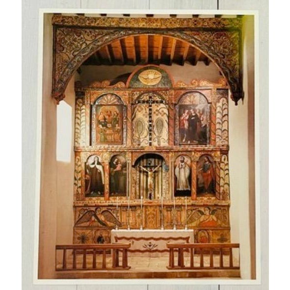 Brown Vintage Photographic Print of Holy Cross Catholic Church Santa Cruz De La Canada Church Santa Fe For Sale - Image 8 of 9