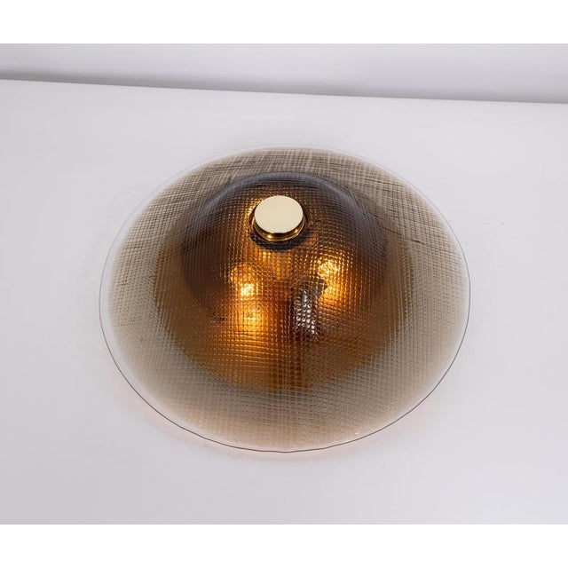 Brown Vintage Glass Flush Mount from Peill & Putzler, Germany, 1970s For Sale - Image 8 of 12