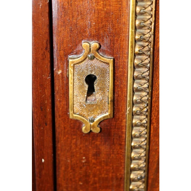 Bronze Early 20th Century Maison Jansen French Louis XVI Style Marble Top Commode – Bronze Ormolu & Mahogany Buffet For Sale - Image 8 of 9
