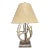 Mid-Century Antler Table Lamp With Hand-Woven Hide Shade + Acrylic Base For Sale