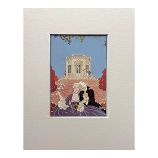 Original George Barbier 1928 Hand-Colored Pochoir Print: "Les Indolents" For Sale