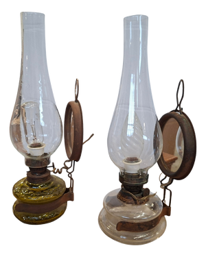 Vintage Electrified Oil Lamps with Reflective Mirror from Ditmar, 1950, Set of 2
