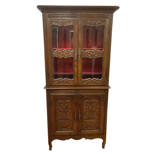 Small Two-Piece Glazed Cabinet For Sale