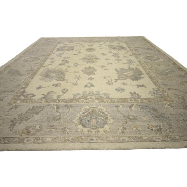 Modern Turkish Oushak Rug - 09'06 X 12'11 For Sale - Image 3 of 8