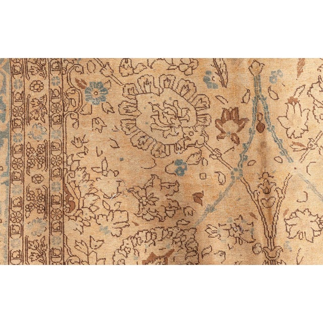 Early 20th Century Authentic Early 20th Century Tabriz Botanic Handmade Wool Rug For Sale - Image 5 of 5