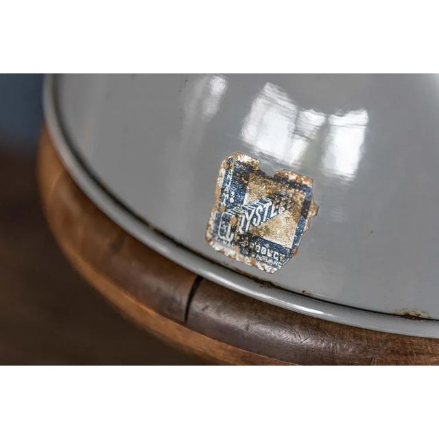 Large Parabolic Enamel Pendants by Benjamin Crysteel, 1950s, Set of 2 For Sale - Image 4 of 5