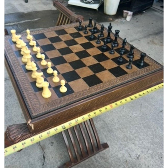 Vintage Foldable Chess Set- Chairs, Table Base, Chess Table Top, and Pieces- Set of 36 For Sale In Atlanta - Image 6 of 6